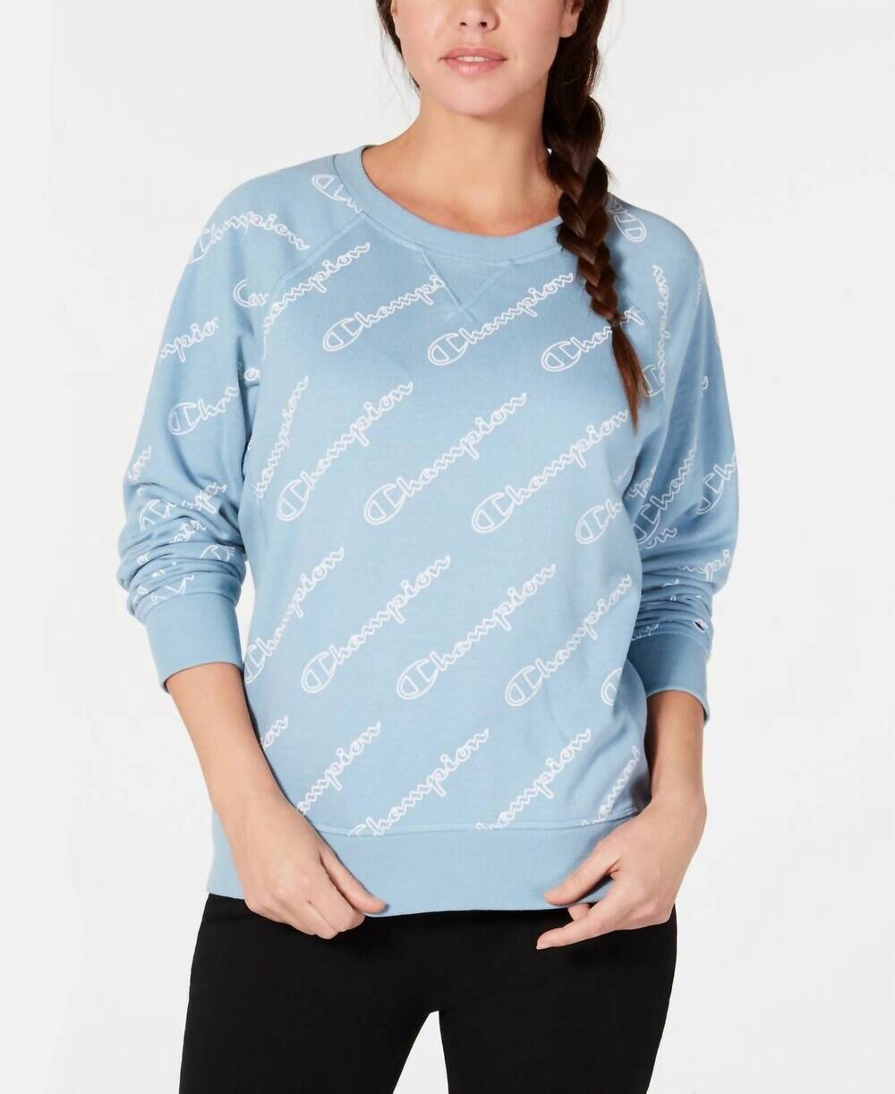 NEW CHAMPION activewear french terry sweatshirt in cornflower teal
